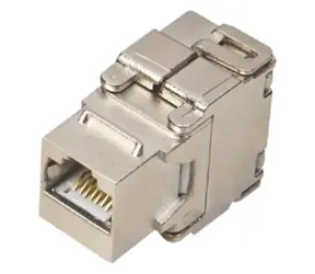 Keystone konektor RJ45 STP CAT6 bez nářadí / Síťová zásuvka / Stříbrná / Kovové tělo