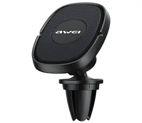 AWEI X21 černá / Magnetický držák do auta / do ventilace / hliník a silikon / 6 magnetů