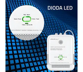 Detektor úniku plynu a CO s LED signalizací / Detektor plynu a CO / Alarm 85 dB
