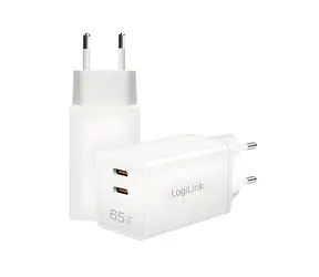 Síťová nabíječka 2x USB-C 65W bílá / Nabíječka / Power Delivery / rychlé nabíjení