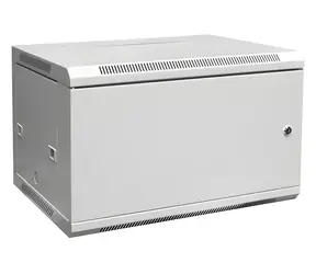 Nástěnný rozvaděč 19" 6U šedá (RAL7035) sestavený / Rozvaděč / 6U / 600×450 mm / kovové dveře
