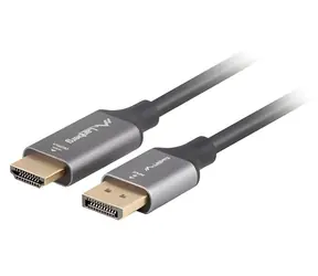 Kabel DisplayPort(M) - HDMI(M) 1,8 m černo-stříbrná / Kabel / 4K / M/M