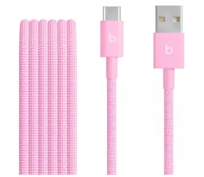 Beats kabel USB-A (M) - USB-C (M) 1,5 m růžová / opletený