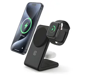 Crong MagSpot Stand / Bezdrátová nabíječka / 3v1 stojánek / MagSafe / pro iPhone, Apple Watch a AirPods