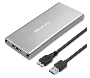 Externí box pro M.2 SATA SSD stříbrný / USB rámeček / NGFF / USB 3.0 / 5Gb/s / do 2TB