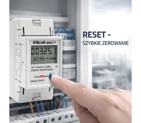Elektroměr spotřeby energie na DIN lištu / Elektroměr / Jednofázový / 230V / 60A / LCD / RESET