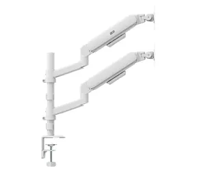 ER-692 bílá / Stolní držák pro dva monitory / 17-32" / VESA 75x75-100x100 / nosnost 10 kg / plynová pružina