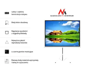 Maclean MC-608 / Projekční plátno na stojanu / 120" / 4:3 / 240x180 cm