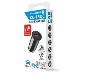 CC-15QC Autonabíječka QC3.0 / Autonabíječka / 18W / 1x USB-A / USB-C kabel 1 m