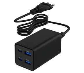 Nabíječka GaN 65W černá / Nabíječka / 2x USB-C / 2x USB-A / PD / QC