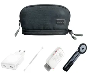4smarts Sada příslušenství pro notebook / Nabíječka 65W GaN / Kabel USB-C 100W / Skládací stojánek / Čisticí sada