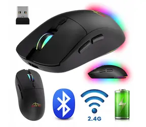 Bezdrátová myš 2v1 černá / Myš / tichá / Bluetooth + 2.4 GHz / 3200 DPI / 6 tlačítek