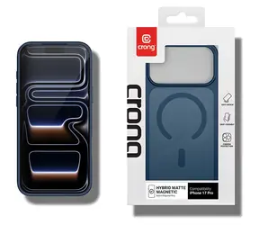Crong Hybrid Matte Magnetic tmavě modrá / Ochranný kryt / Apple iPhone 17 Pro / MagSafe