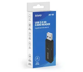 Čtečka paměťových karet SD AK-63 / Čtečka paměťových karet / USB 2.0 / 480 Mbps