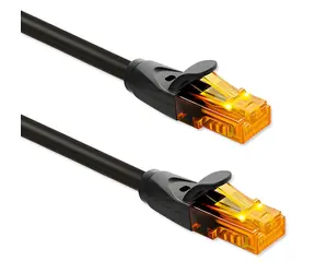 UTP patch kabel CAT6 10m černá / Patch kabel / RJ45-RJ45 / pozlacené kontakty