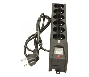 LX 610 černá / Přepěťová ochrana / 6 zásuvek / 1,5 m / 2300 W