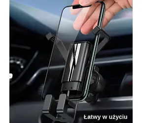 USAMS ZJ058 černá / Držák do auta / Gravity / na ventilační mřížku / hliníkový