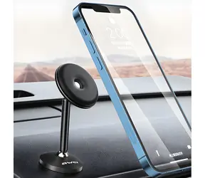 AWEI X22 černá / Magnetický držák do auta / Hliníkový / Univerzální / Na palubní desku