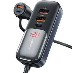 USAMS C40 US-CC213 černá / Autonabíječka / 5 portů / 3x USB / 2x USB-C / 165W / PD, QC