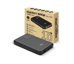 Powerbanka 10 000 mAh černá / Powerbanka / 2x USB-C + 1x USB-A / 20 W QC4.0 / LCD displej