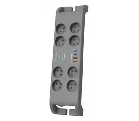 Prodlužovací kabel s přepěťovou ochranou 8x zásuvka / Prodlužovací kabel / USB-A+C 30W GaN / 2400 J / 2 m