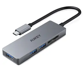 USB-C hub CB-C63 hliníkový / USB hub / 4v1 / 3x USB 3.1 / microSD a SD