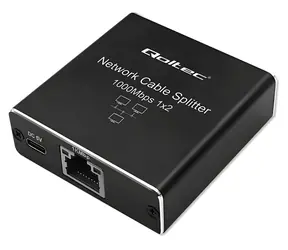 Mini switch RJ45 1x2 porty / Switch / 1000 Mbps / USB-C napájení / Hliníkové tělo