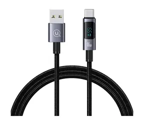 USAMS US-SJ673 Sufeng tmavě šedá / Nabíjecí a datový kabel / USB-C - USB-A / 66W / 6A / 1,2 m