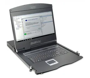 Digitus KVM konzole 19" LCD touchpad / Konzole / 8-port KVM switch / 1U rack / US klávesnice