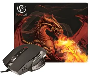 Rebeltec RED DRAGON / Herní set / myš + podložka