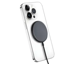 Crong MagSpot grafitová / Bezdrátová nabíječka / MagSafe / 15W