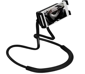 Flexibilní držák na telefon Lazy černý / Držák na telefon / stativ / selfie tyč / úchyt na krk / do 7"