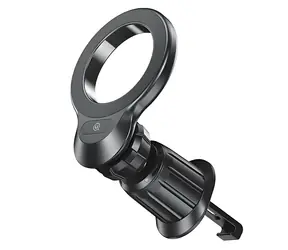 USAMS ZJ075 černá / Magnetický držák do auta do větráku / 360° otočná hlava / Magnetický kroužek v balení