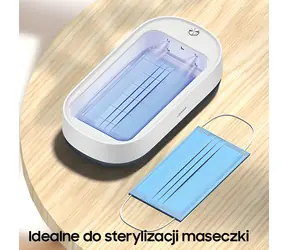 USAMS ZB151XDH01 bílá / UV-C sterilizátor / Bezdrátová nabíječka 15W / UVC 270-285 nm