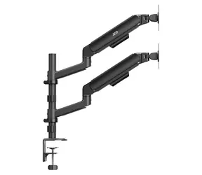 ER-692 černá / Stolní držák pro dva monitory / 17-32" / VESA 75x75-100x100 / nosnost 10 kg / plynová pružina