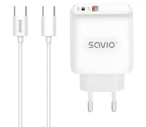 LA-10 30W bílá / Síťová nabíječka / Quick Charge / Power Delivery 3.0 / USB-C + kabel