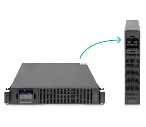 Digitus UPS Online 10kVA bez baterií / Záložní zdroj UPS / Online dvojitá konverze / 10000 W / 2U / Rack/Tower