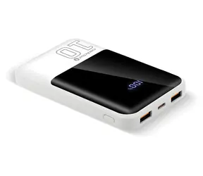 Powerbanka 10 000 mAh bílá / Powerbanka / 2x USB-A + 1x USB-C / 22,5 W QC4.0 / LED displej