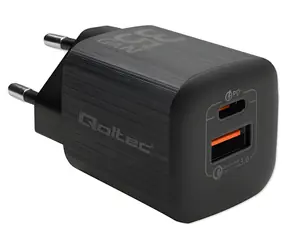 GaN ULTRA 35W černá / Síťová nabíječka / USB-C PD3.0 + USB-A / rychlonabíjení / 2,25-3A