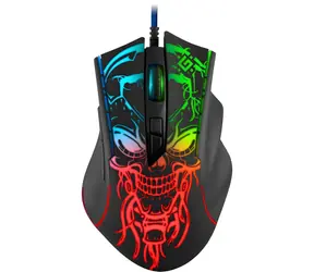 Bulletstorm GM-928 černá / Herní optická drátová myš / 7200 DPI / 6 tlačítek / USB-A / RGB