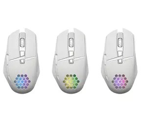 Glory GM-514 bílá / Herní myš / Bezdrátová / RGB / optická / 1200-3200 DPI / 6 tlačítek