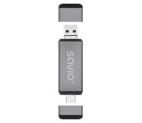Čtečka paměťových karet 3v1 AK-72 / Čtečka paměťových karet / SD / USB-C, USB-A 2.0, Micro USB