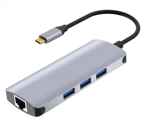 Dokovací stanice IUH3RJ4K stříbrná / Dokovací stanice / USB-C / HDMI 4K30Hz / LAN / USB PD 100W / čtečka karet