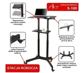 Stojan pod notebook nebo projektor S-10B / Stojan / Pojízdný / Výškově nastavitelný