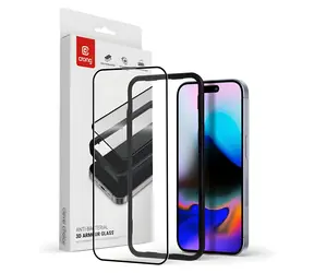 Crong 3D Armour Glass / Ochranné sklo / tvrzené 9H / Apple iPhone 16 Pro / s instalačním rámečkem