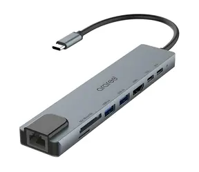Araree Multi Hub AM81 černá / USB-C hub / 8v1 / HDMI / Ethernet / PD 100W