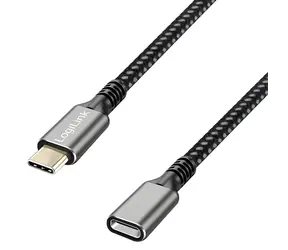 Kabel USB-C (M) - USB-C (F) černá / Kabel / USB 3.2 Gen 2 / 10 Gbit/s / PD / 1 m