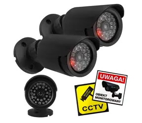 IR1800 Atrapa tubusové kamery černá / Atrapa kamery / sada 2 ks / IR LED dioda / 2x AA / ABS