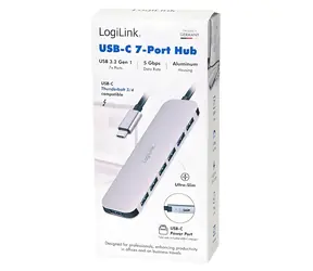 USB Hub 7 portů USB-A 20W PD / USB Hub / USB 3.2 / 5 Gbps