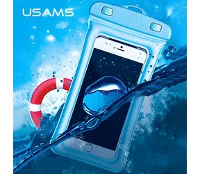 USAMS YD007 modrá / Vodotěsné pouzdro / pro telefony do 6" / IPX8 / 20 m